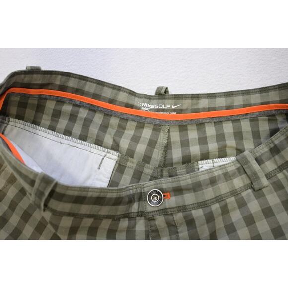 Nike Golf Cargo Shorts Dri Fit Sport Flat Athletic Performance Plaid Mens Sz 38 - Picture 6 of 8
